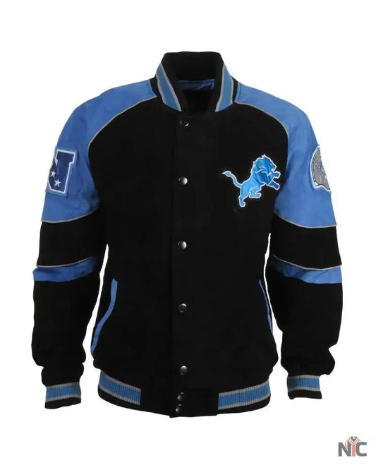 Detroit Lions Black G-III Suede Jacket