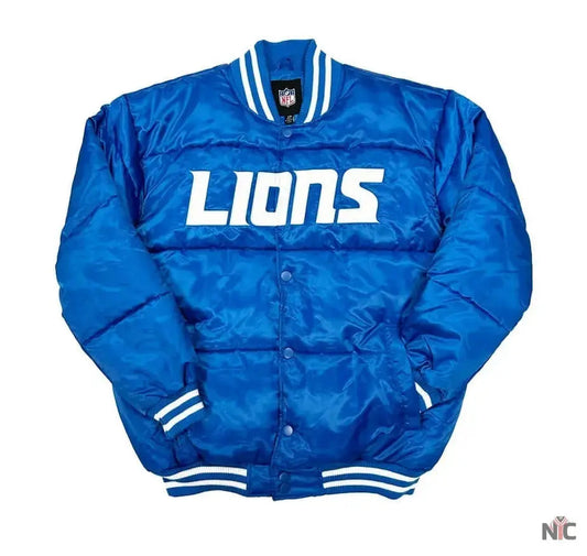 Detroit Lions Bronx Bubble Satin Puffer Jacket