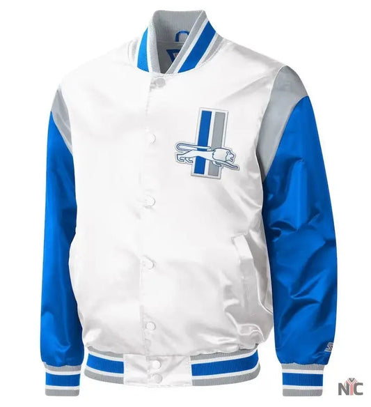 Detroit Lions Clean Up Throwback Satin Jacket