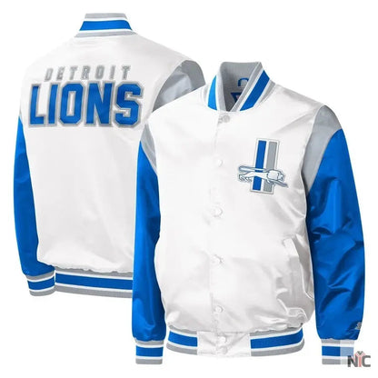 Detroit Lions Clean Up Throwback Satin Jacket