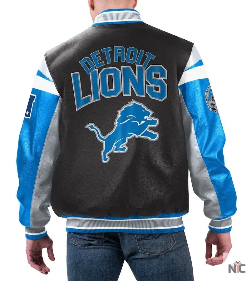 Detroit Lions Full-zip Leather Jacket