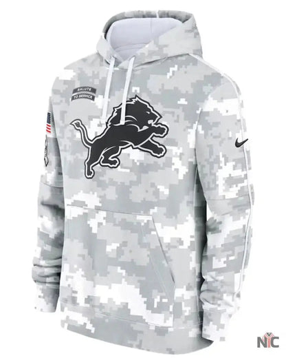 Detroit Lions Salute To Service Camo 2024 Hoodie
