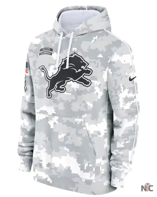 Detroit Lions Salute To Service Camo 2024 Hoodie