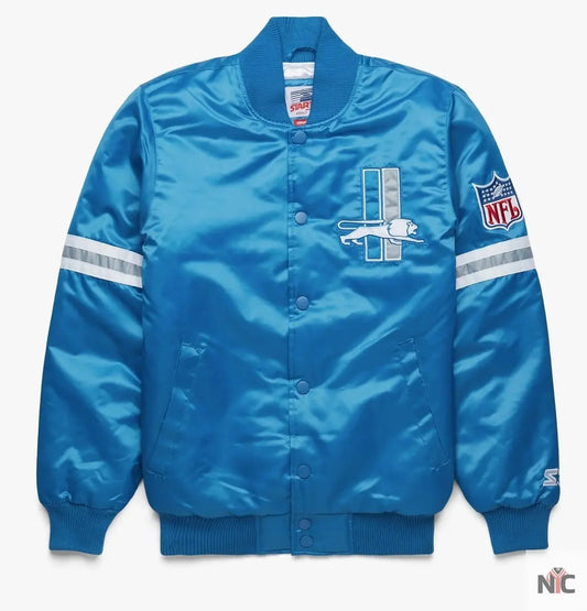 Detroit Lions Satin Varsity Jacket
