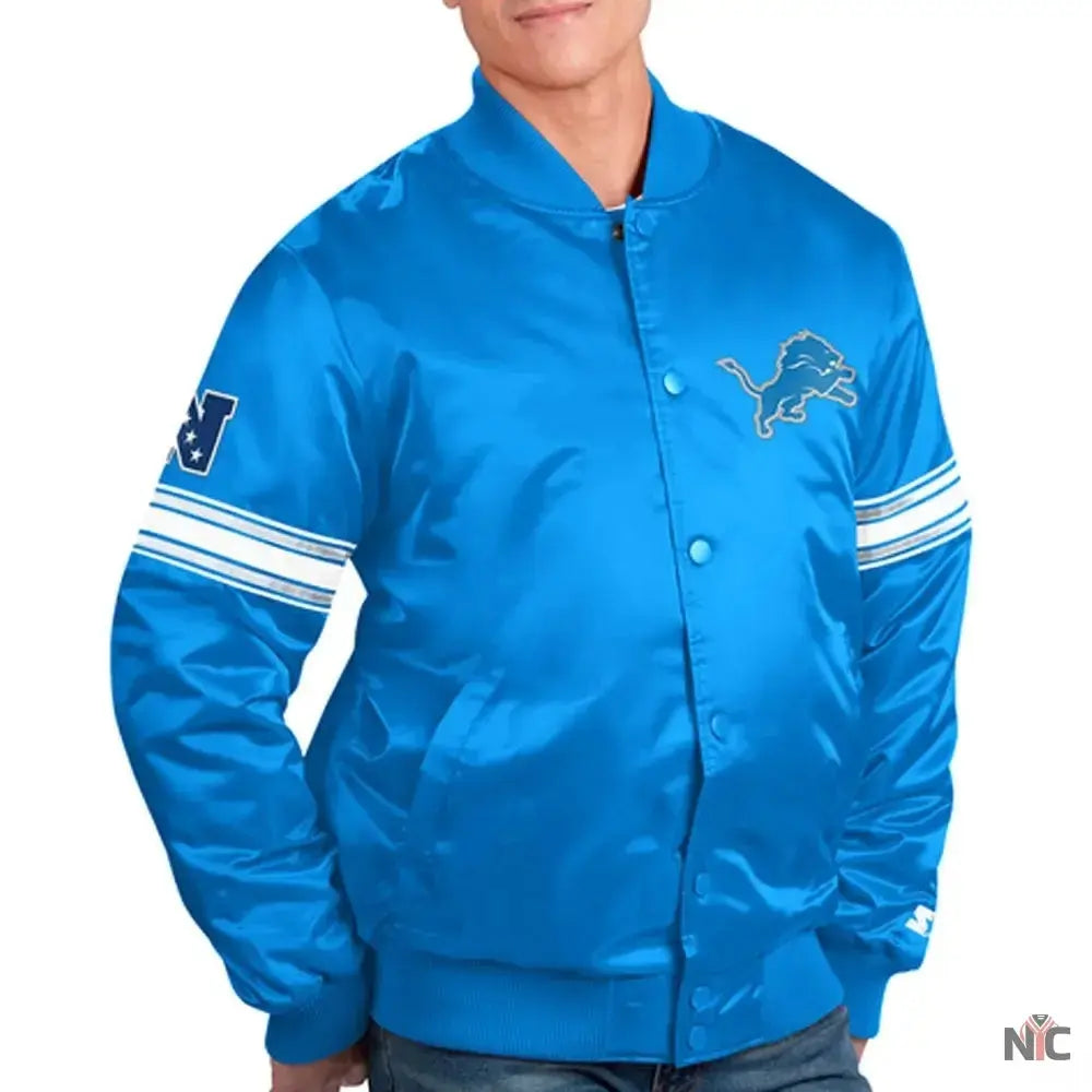 Detroit Lions Striped Bomber Jacket
