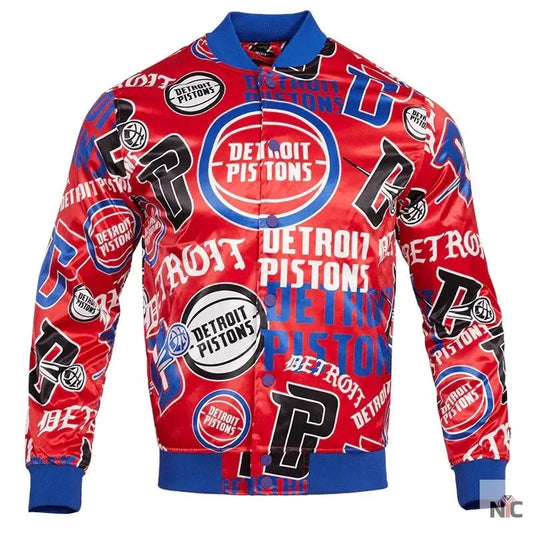 Detroit Pistons Aop Satin Varsity Jacket