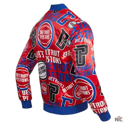 Detroit Pistons Aop Satin Varsity Jacket