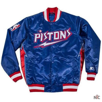Detroit Pistons Classic Varsity Satin Jacket