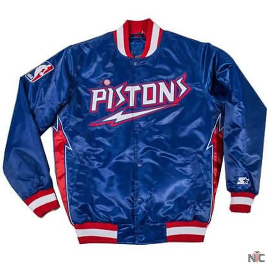 Detroit Pistons Classic Varsity Satin Jacket