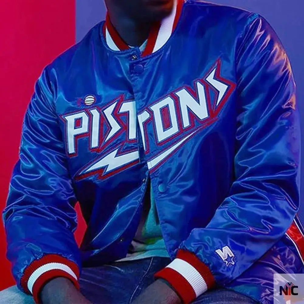 Detroit Pistons Classic Varsity Satin Jacket