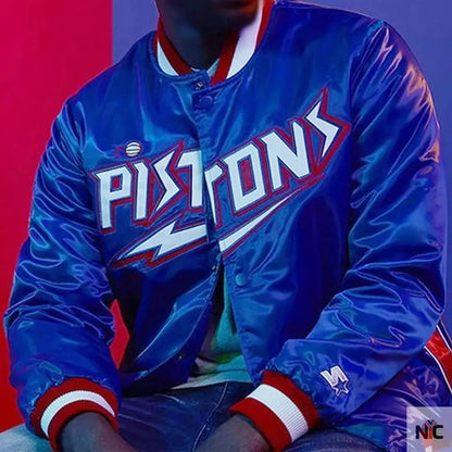 Detroit Pistons Classic Varsity Satin Jacket