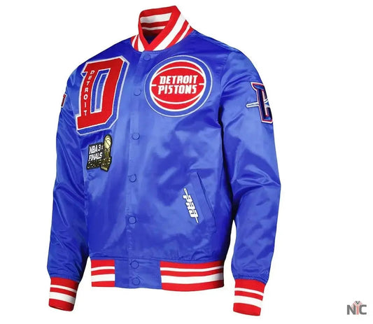 Detroit Pistons Finals 3x Champions Mash Up Satin Jacket