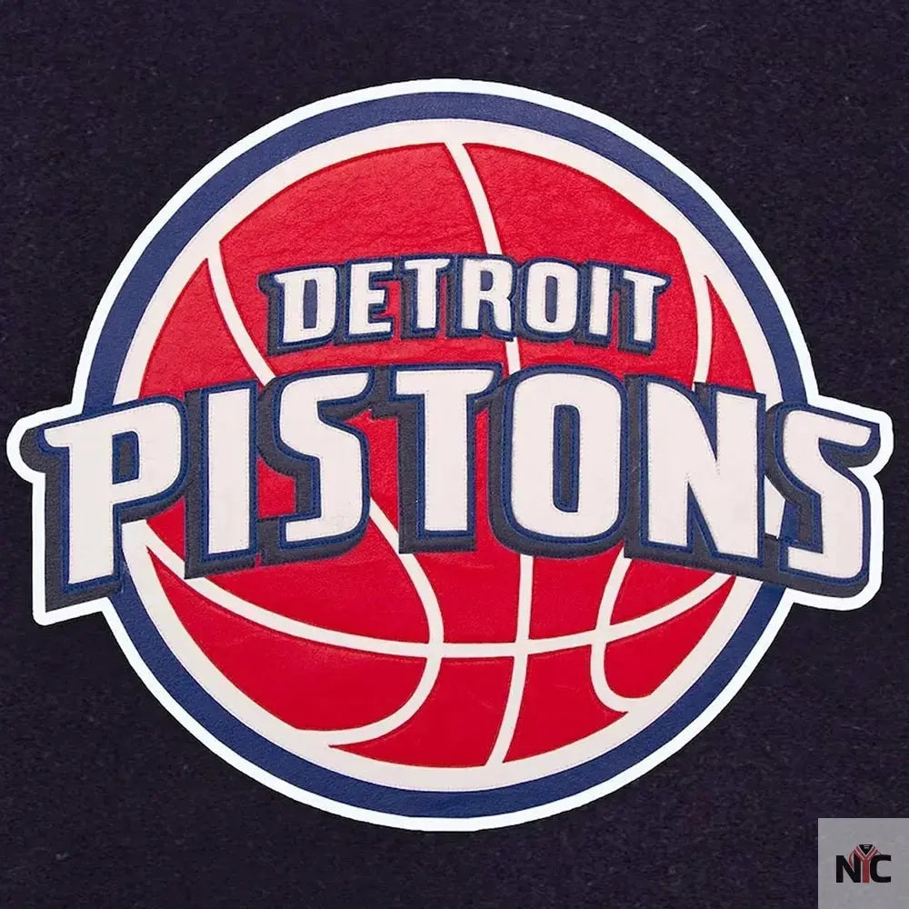 Detroit Pistons Two-Tone Navy/Red Varsity Wool Jacket