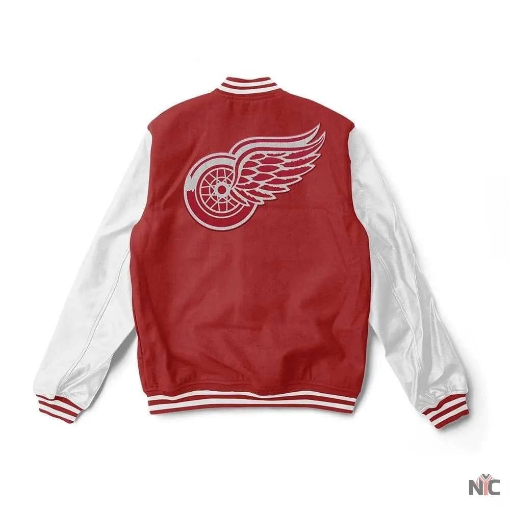 Detroit Red Wings Red And White Varsity Jacket