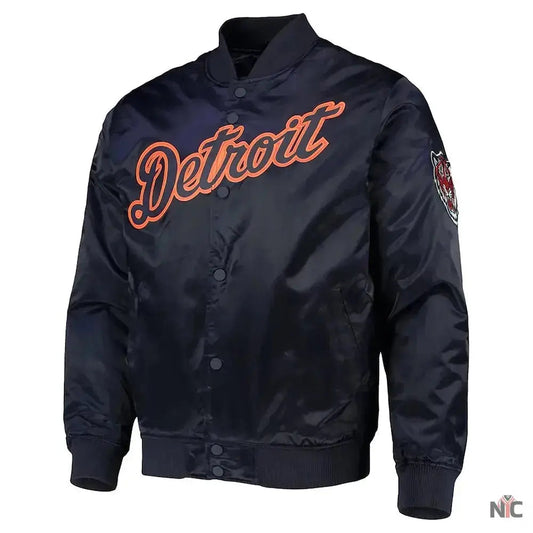 Detroit Tigers Wordmark Satin Jacket