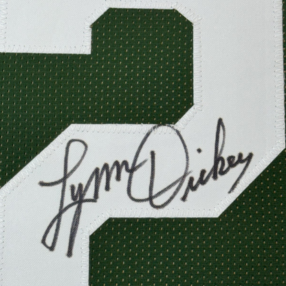 Framed Autographed/Signed Lynn Dickey 35x39 Green Bay Packers Green Football Jersey JSA COA
