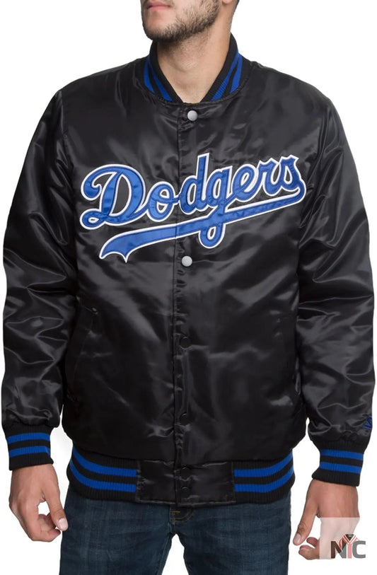 Dodgers Black Satin Jacket
