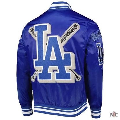 Dodgers Pro Standard Royal Mash Up Satin Varsity Jacket
