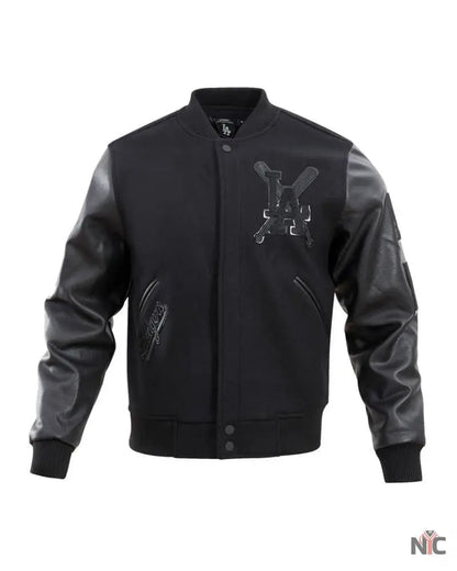 Dodgers Pro Triple Black Wool Varsity Jacket