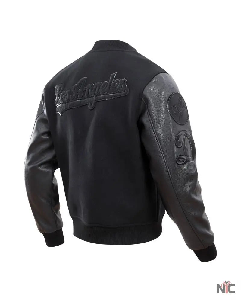 Dodgers Pro Triple Black Wool Varsity Jacket