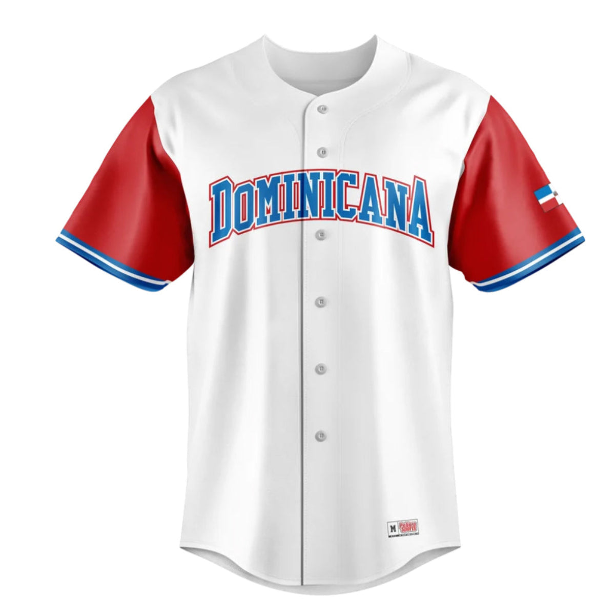 Dominicana Full Button Sublimated Jersey - White / Red