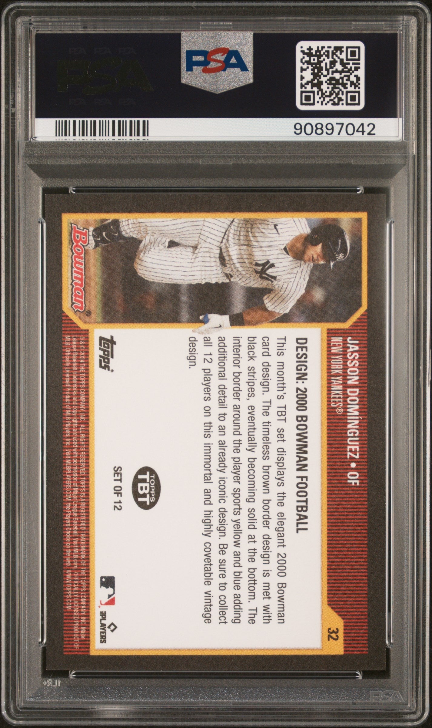Graded 2024 Topps Jasson Dominguez #32 Throwback Thursday Rookie RC Baseball Card PSA 10 Gem Mint