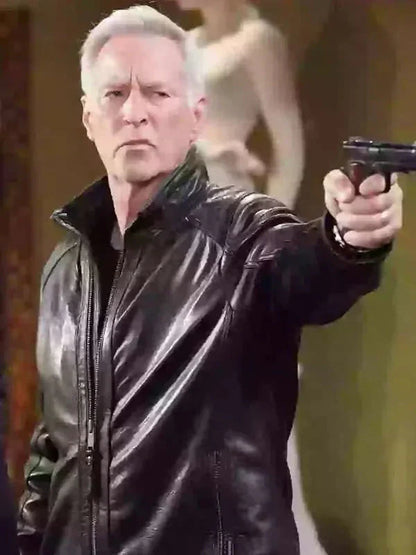 Drake Hogestyn Days of Our Lives Black Leather Jacket