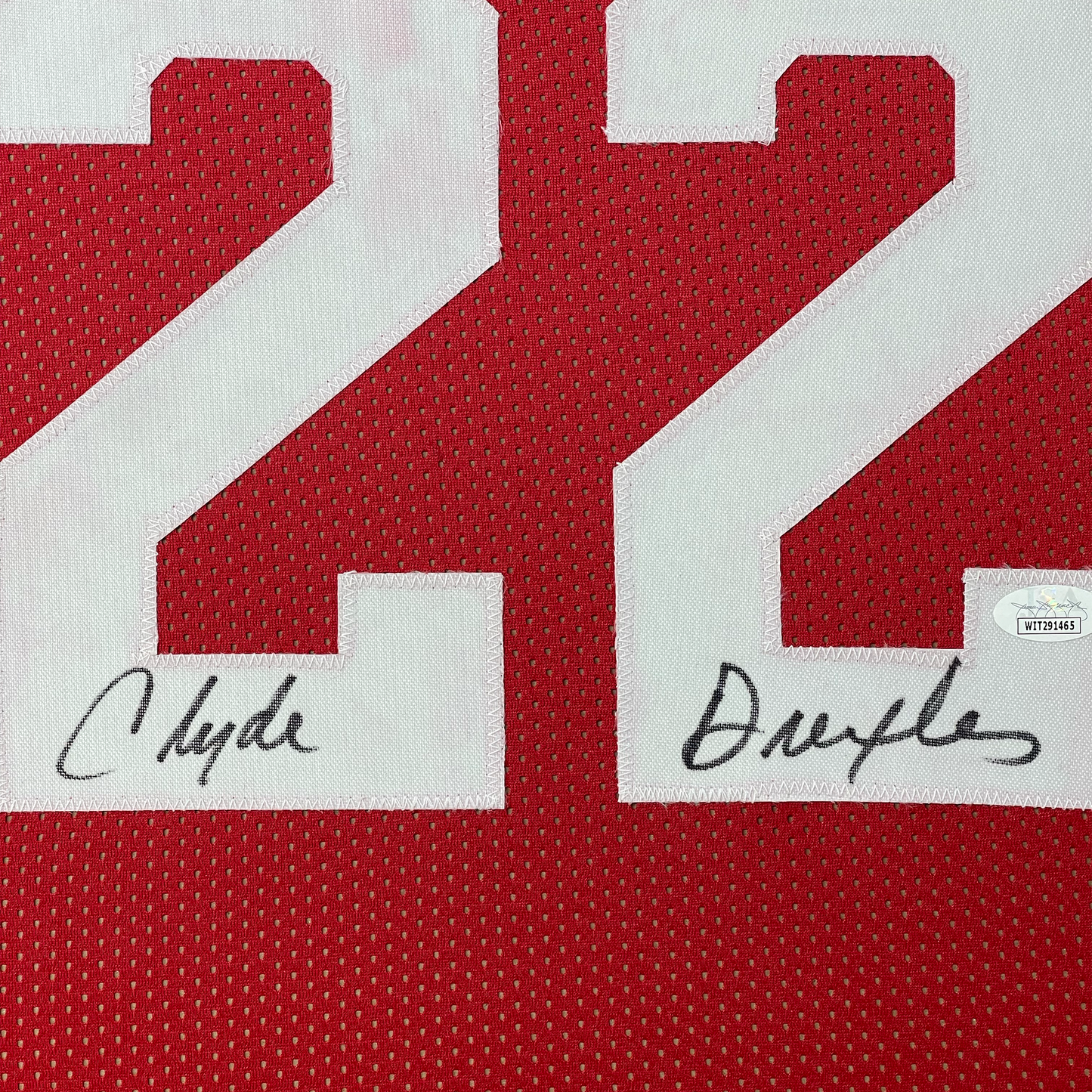 Framed Autographed/Signed Clyde Drexler 35x39 Houston Red Basketball Jersey Beckett BAS COA