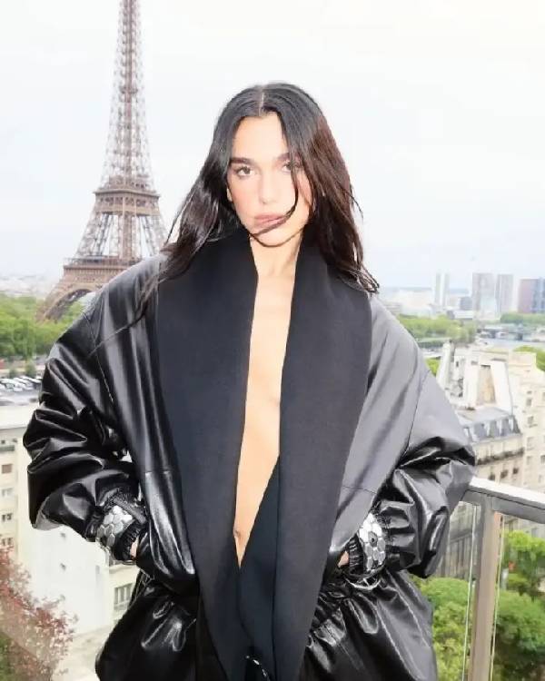 Dua Lipa Harper’s Bazaar US Black Leather Jacket