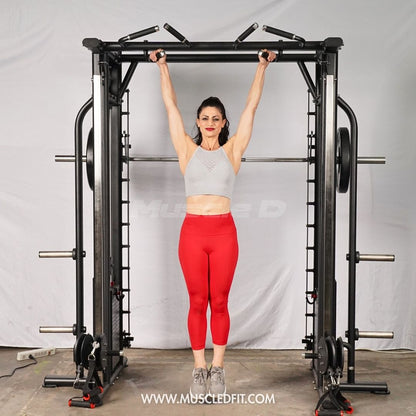 Muscle D Fitness Dual Adjustable Pulley Smith Combo – Full Body Trainer