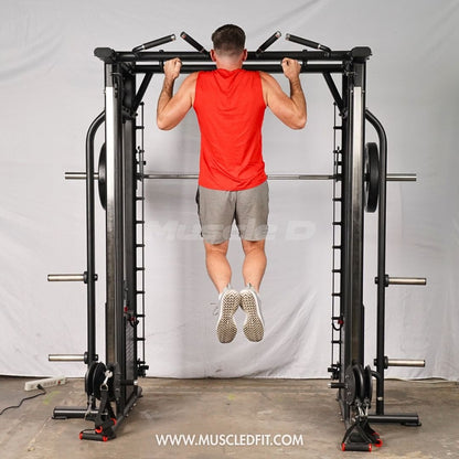 Muscle D Fitness Dual Adjustable Pulley Smith Combo – Full Body Trainer