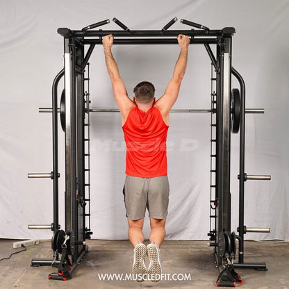 Muscle D Fitness Dual Adjustable Pulley Smith Combo – Full Body Trainer