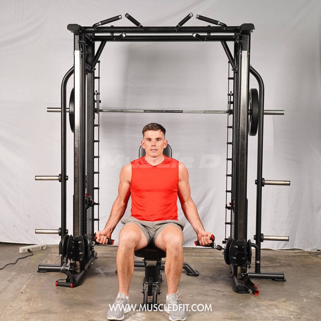 Muscle D Fitness Dual Adjustable Pulley Smith Combo – Full Body Trainer