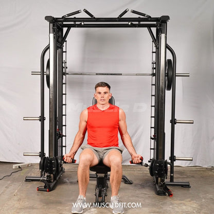 Muscle D Fitness Dual Adjustable Pulley Smith Combo – Full Body Trainer