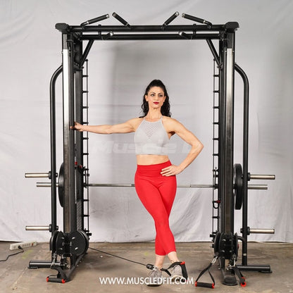 Muscle D Fitness Dual Adjustable Pulley Smith Combo – Full Body Trainer