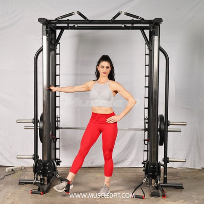 Muscle D Fitness Dual Adjustable Pulley Smith Combo – Full Body Trainer