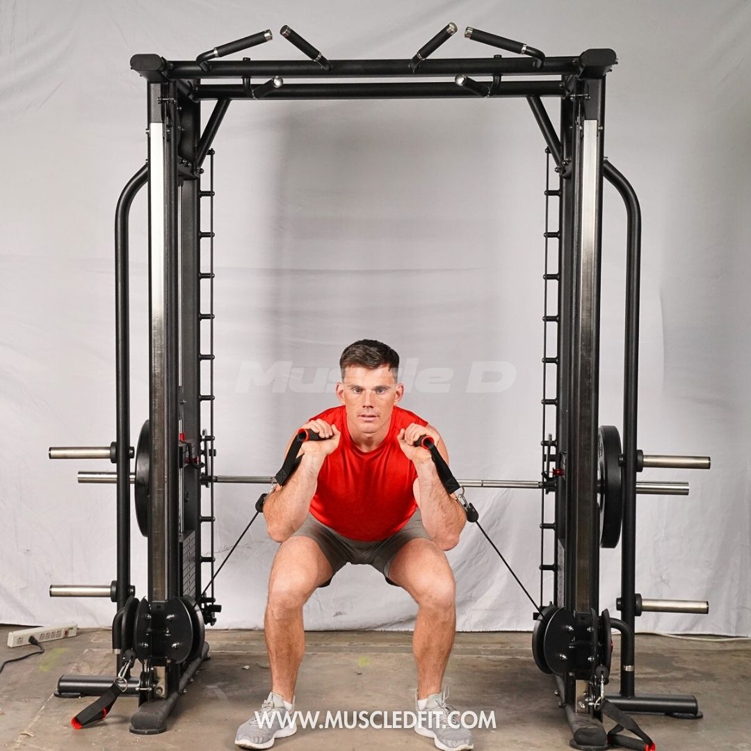 Muscle D Fitness Dual Adjustable Pulley Smith Combo – Full Body Trainer