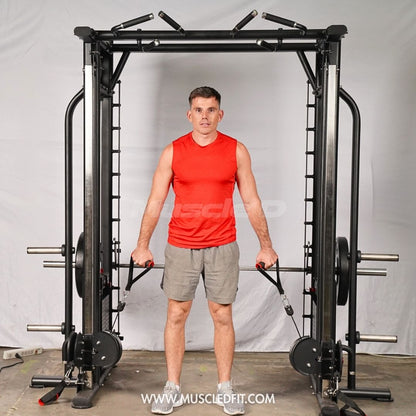 Muscle D Fitness Dual Adjustable Pulley Smith Combo – Full Body Trainer
