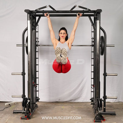 Muscle D Fitness Dual Adjustable Pulley Smith Combo – Full Body Trainer
