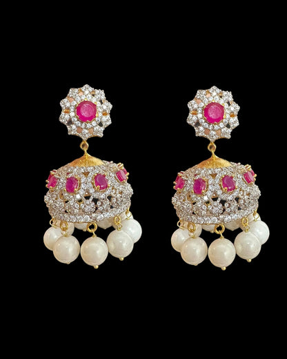 BR492 AMITA bridal set in ruby ( SHIPS IN 4 WEEKS )