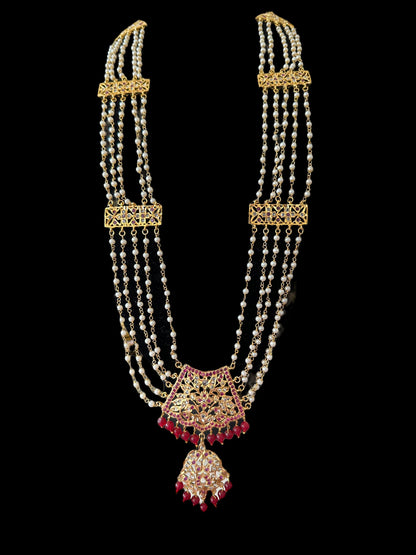 DLN54 Aabha chandan haar (rubies)( SHIPS IN 4 WEEKS )