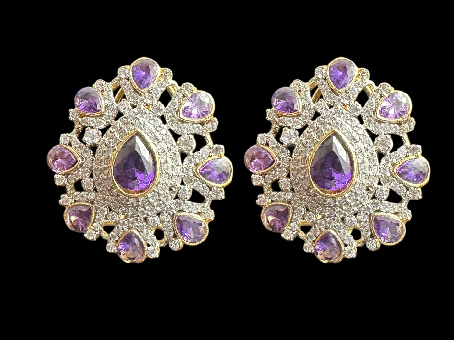 C526 Erin zircon choker in purple ( SHIPS IN 4 WEEKS )