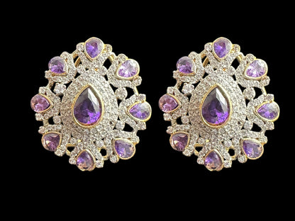 C526 Erin zircon choker in purple ( SHIPS IN 4 WEEKS )