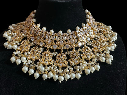BR477 JIMENA bridal set in zircon and pearls ( SHIPS IN 4 WEEKS )