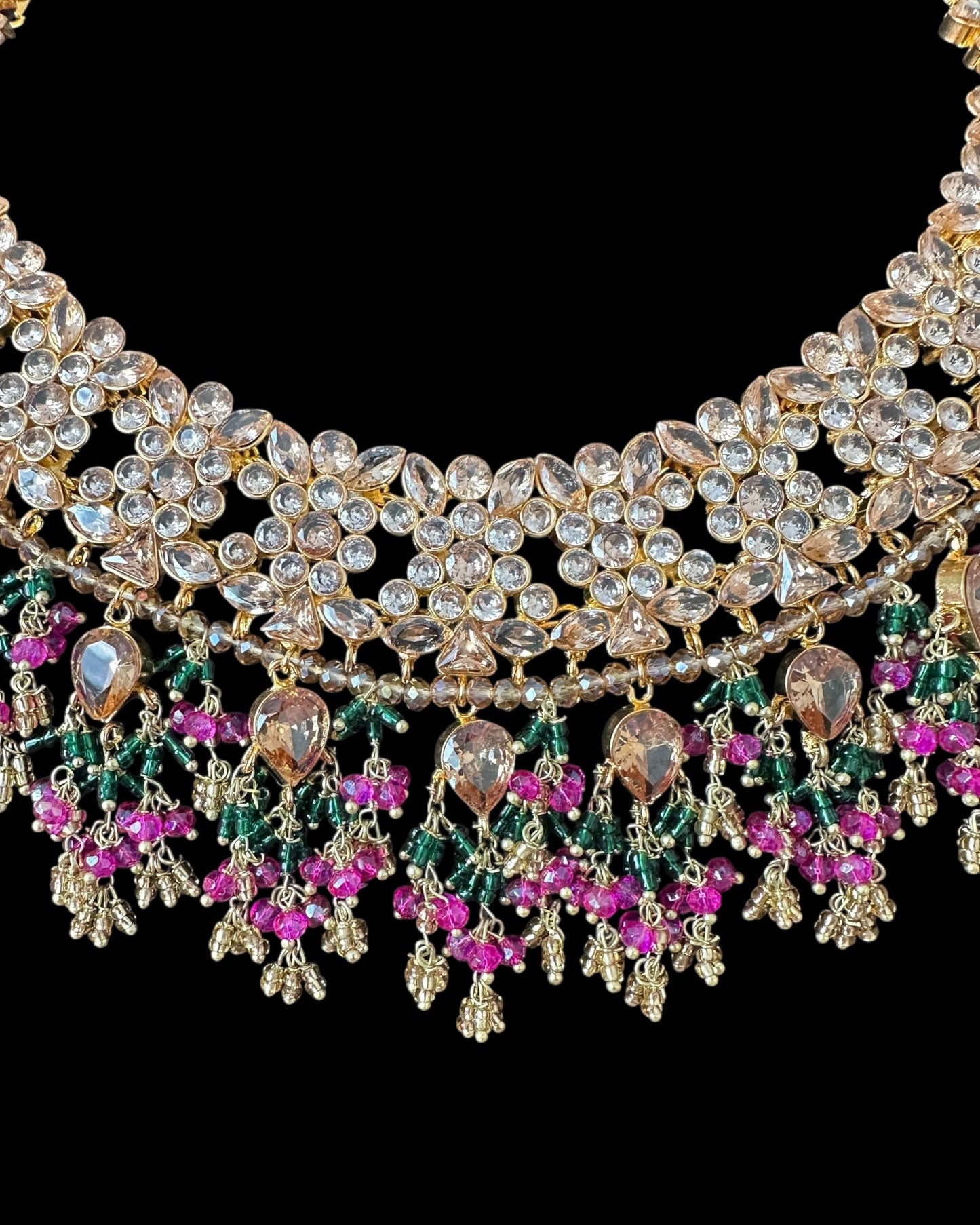 BR486 Safeera bridal set in purple and green combination ( READY TO SHIP )