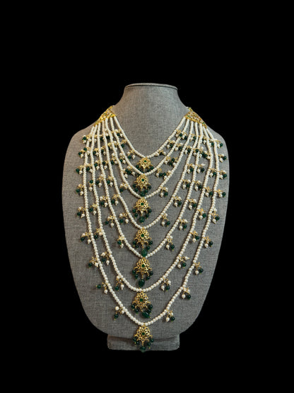 SAT103 Hyderabadi bridal satlada green ( READY TO SHIP )