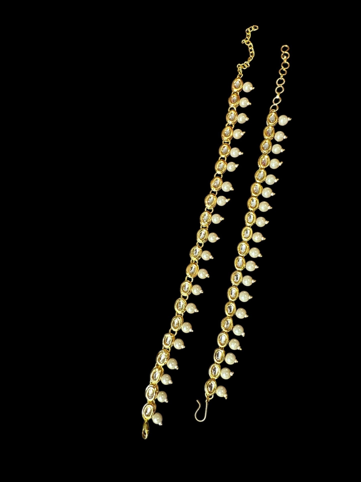 Kundan and pearl anklets ( SHIPS IN 2 WEEKS  )