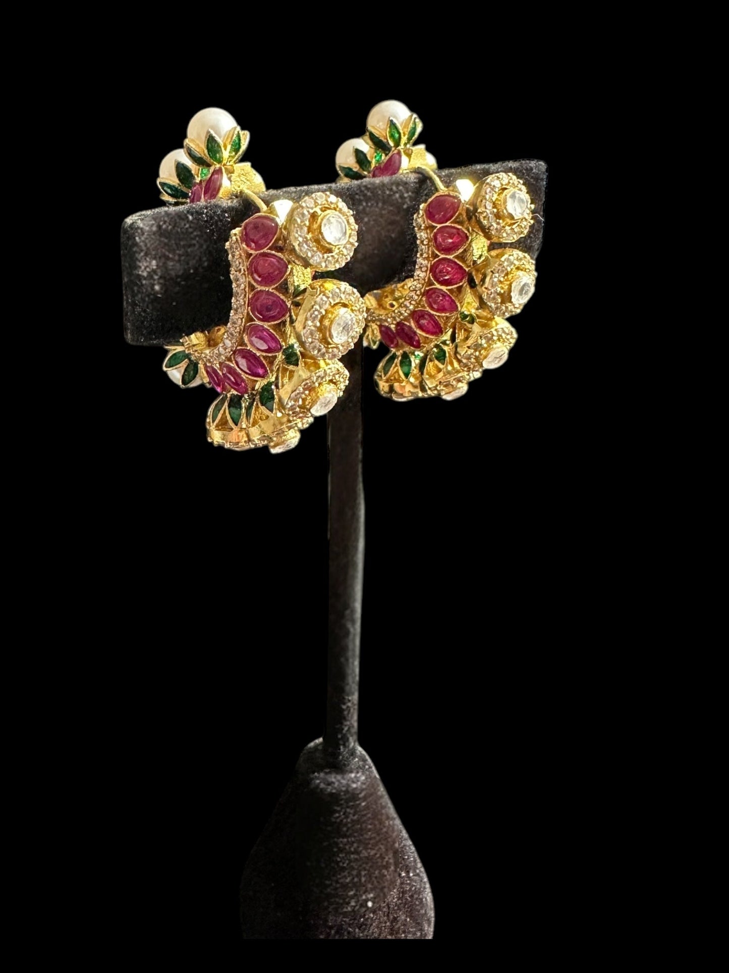 DER718 Isha High quality Polki earrings included Bali style ( SHIPS IN 2 WEEKS  )