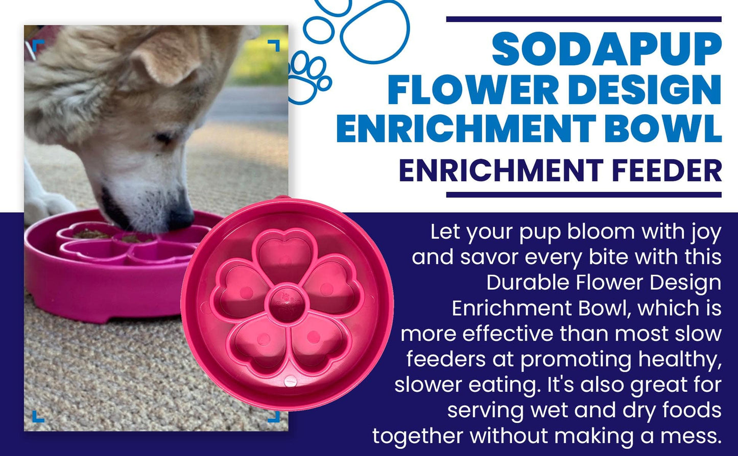 Flower eBowl Deep Slow Feeder Dog Bowl for Enrichment | USA Made