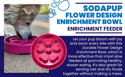 Flower eBowl Deep Slow Feeder Dog Bowl for Enrichment | USA Made